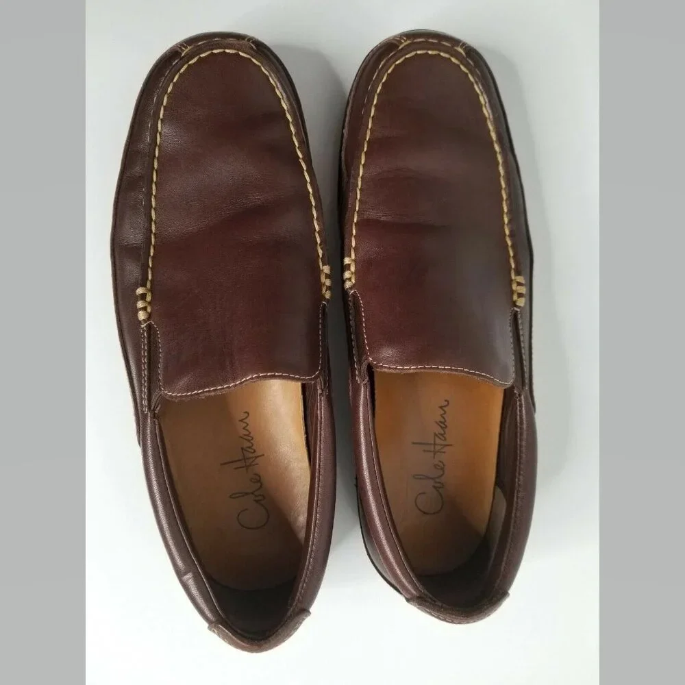 Cole Haan Mens Shoes Loafer 8 M Tucker Venetian Slip on Brown Leather C04059‎